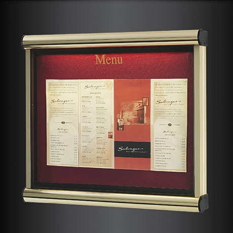 Exterior Scroll Menu Case with Optional Printing on Glazing